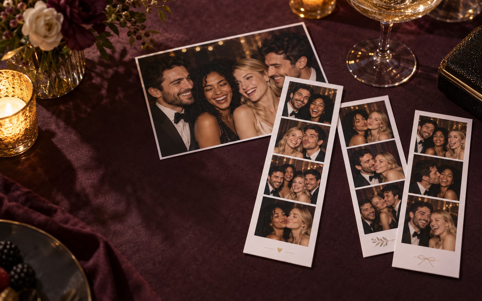 Printed party photo strips